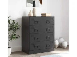 Aparador de acero negro 67x39x83 cm