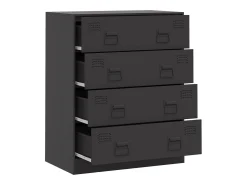 Aparador de acero negro 67x39x83 cm