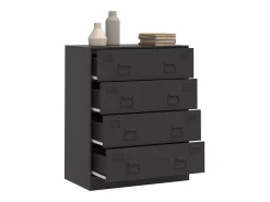 Aparador de acero negro 67x39x83 cm