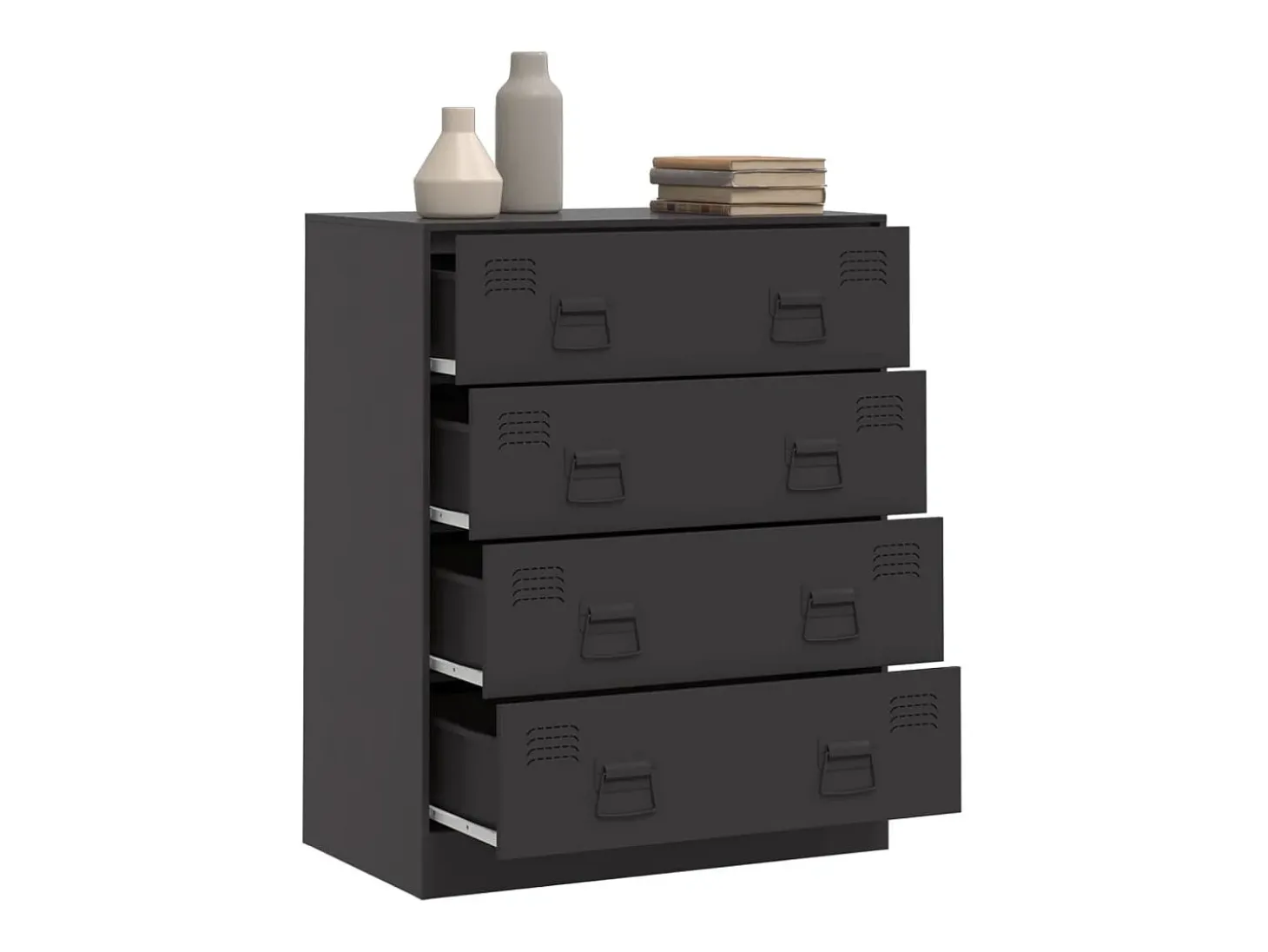 Aparador de acero negro 67x39x83 cm