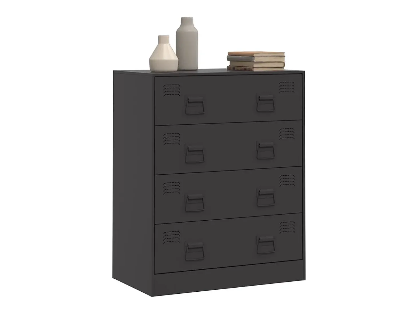Aparador de acero negro 67x39x83 cm
