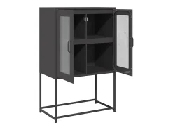 Aparador de acero negro 68x39x107 cm