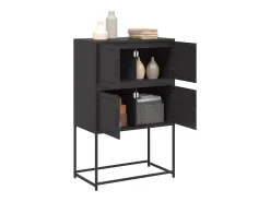 Aparador de acero negro 68,5x38,5x107 cm ES858754