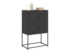 Aparador de acero negro 68,5x38,5x107 cm ES858754