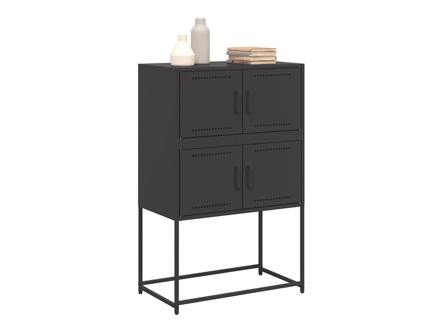 Aparador de acero negro 68,5x38,5x107 cm ES858754