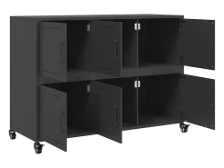 Aparador de acero negro 100,5x39x72 cm