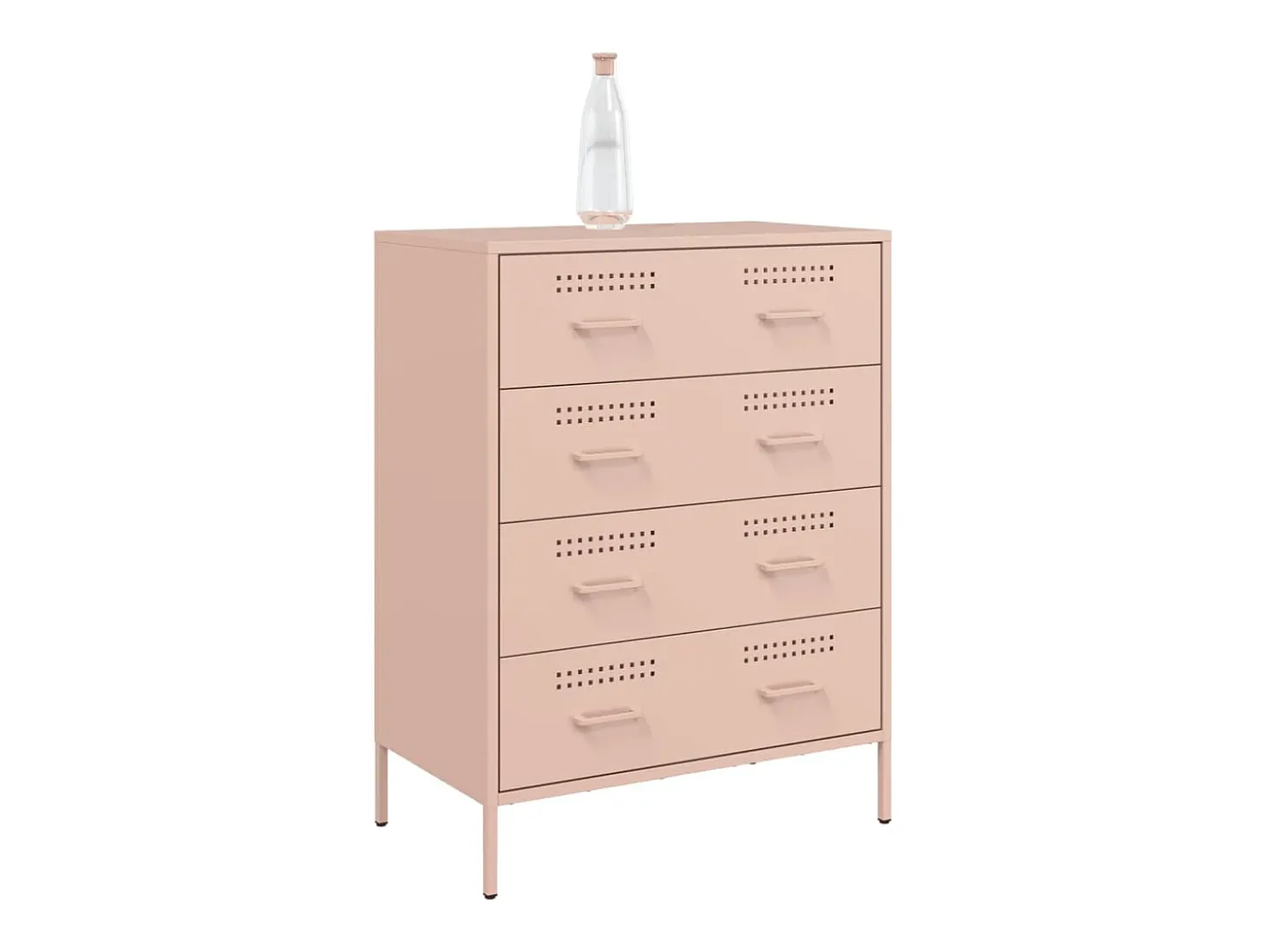 Aparador de acero rosa 68x39x89 cm
