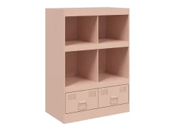 Aparador de acero rosa 67x39x95 cm ES936161