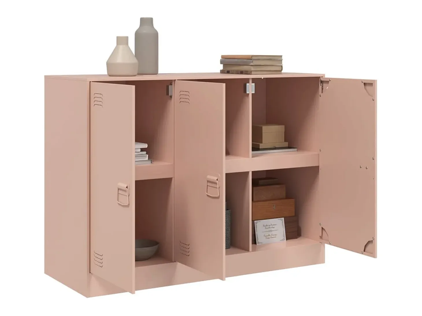 Aparador de acero rosa 99x39x73 cm