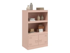 Aparador de acero rosa 67x39x107 cm ES315979