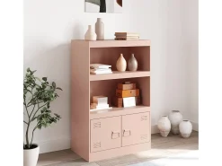 Aparador de acero rosa 67x39x107 cm ES315979