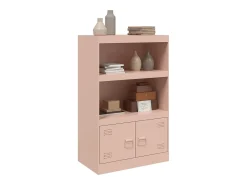 Aparador de acero rosa 67x39x107 cm