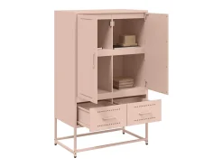 Aparador de acero rosa 68x39x111,5 cm
