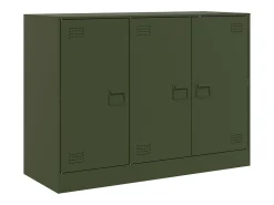 Aparador de acero verde oliva 99x39x73 cm ES430349