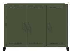 Aparador de acero verde oliva 100,5x39x72 cm