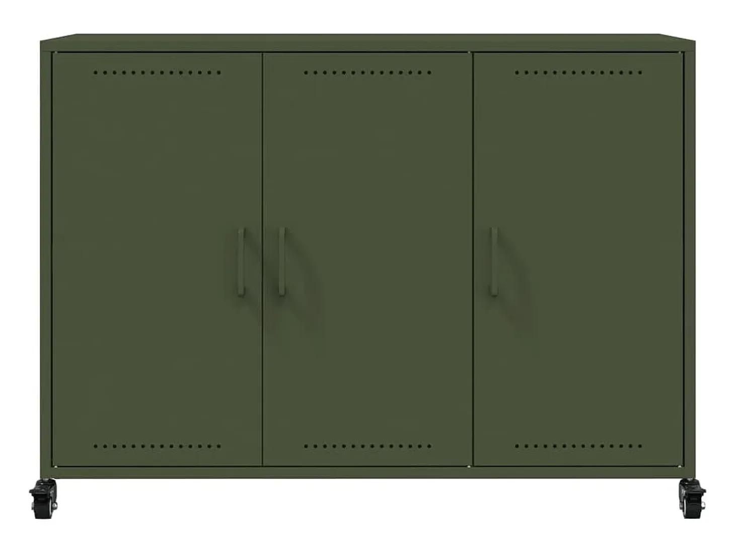 Aparador de acero verde oliva 100,5x39x72 cm