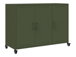 Aparador de acero verde oliva 100,5x39x72 cm