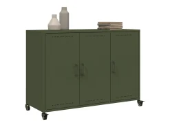 Aparador de acero verde oliva 100,5x39x72 cm