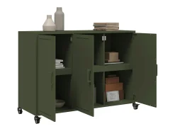 Aparador de acero verde oliva 100,5x39x72 cm
