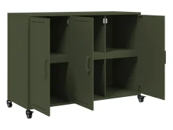 Aparador de acero verde oliva 100,5x39x72 cm