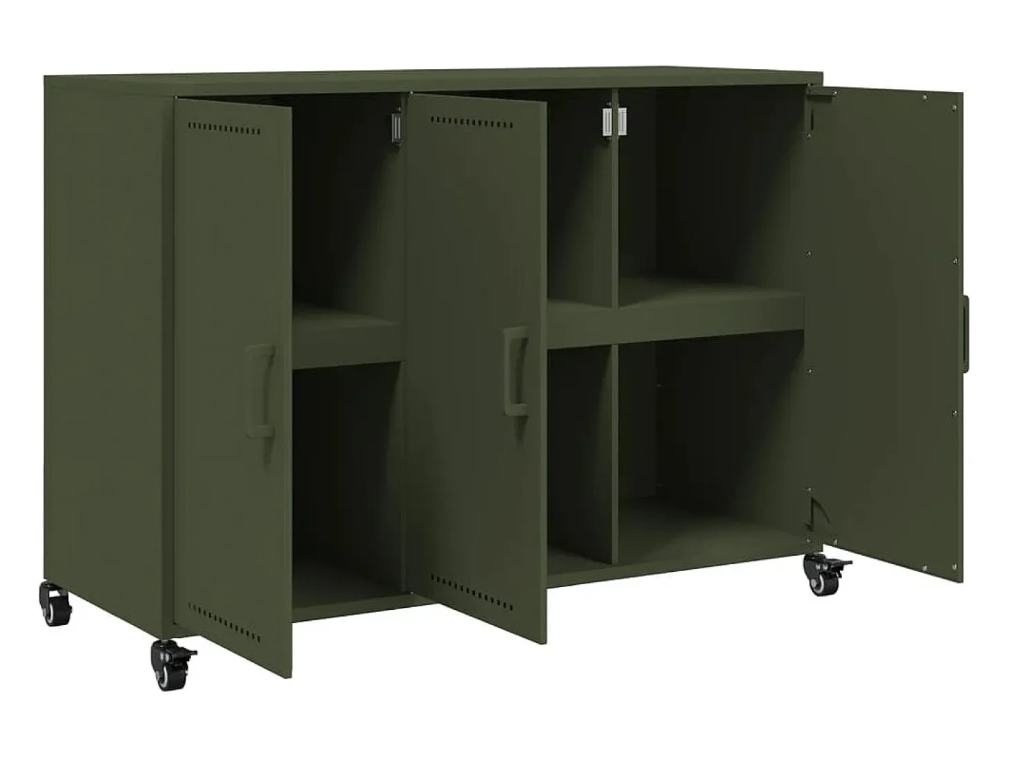 Aparador de acero verde oliva 100,5x39x72 cm