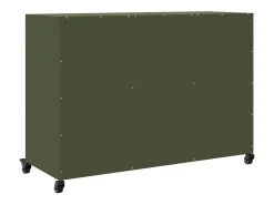 Aparador de acero verde oliva 100,5x39x72 cm