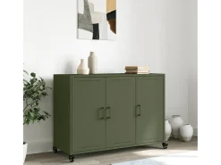 Aparador de acero verde oliva 100,5x39x72 cm