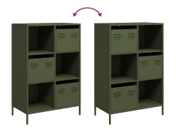 Aparador de acero verde oliva 68x39x103,5 cm