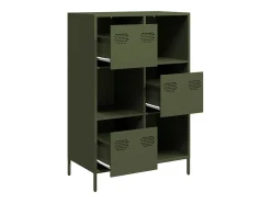 Aparador de acero verde oliva 68x39x103,5 cm