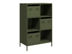 Aparador de acero verde oliva 68x39x103,5 cm