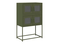 Aparador de acero verde oliva 68x39x107 cm