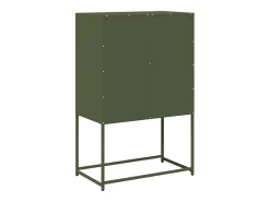 Aparador de acero verde oliva 68x39x107 cm