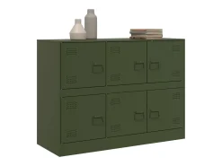 Aparador de acero verde oliva 99x39x73 cm
