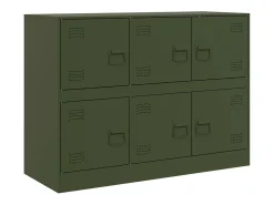 Aparador de acero verde oliva 99x39x73 cm