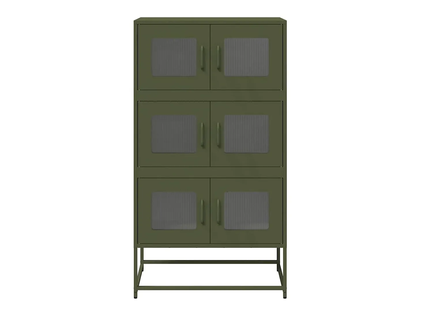 Aparador de acero verde oliva 68x39x123 cm