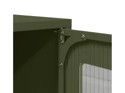 Aparador de acero verde oliva 68x39x123 cm