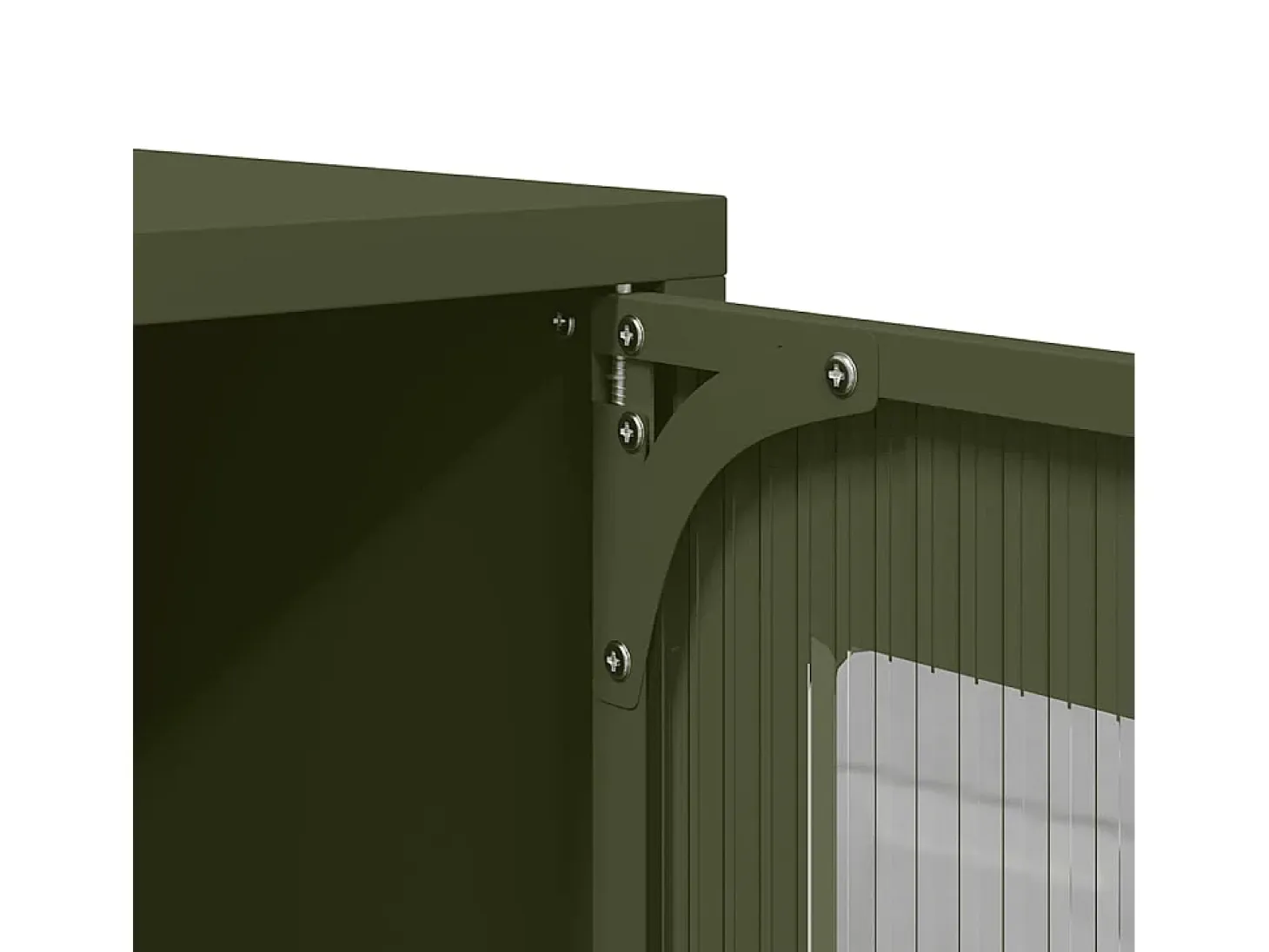 Aparador de acero verde oliva 68x39x123 cm