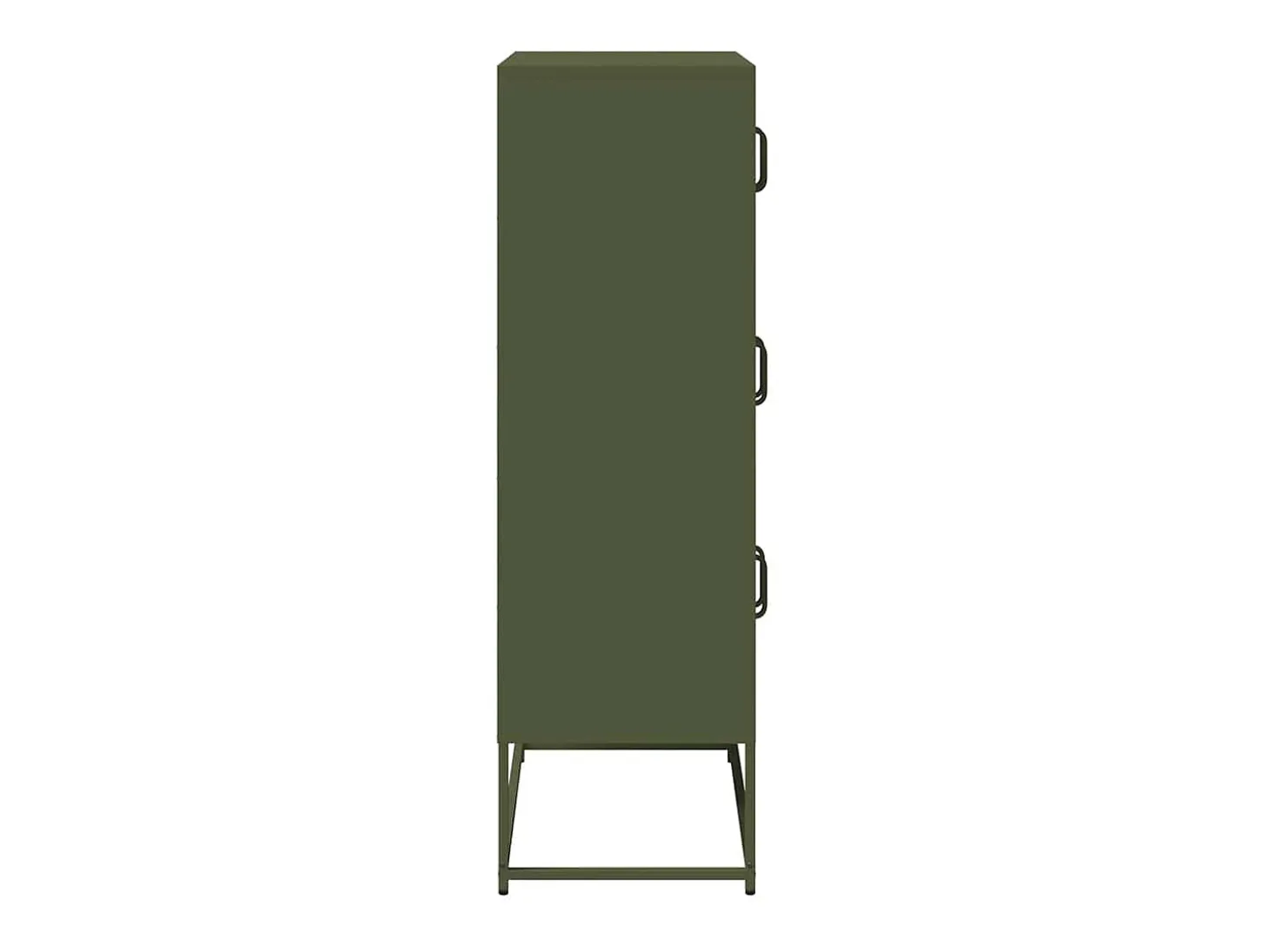 Aparador de acero verde oliva 68x39x123 cm