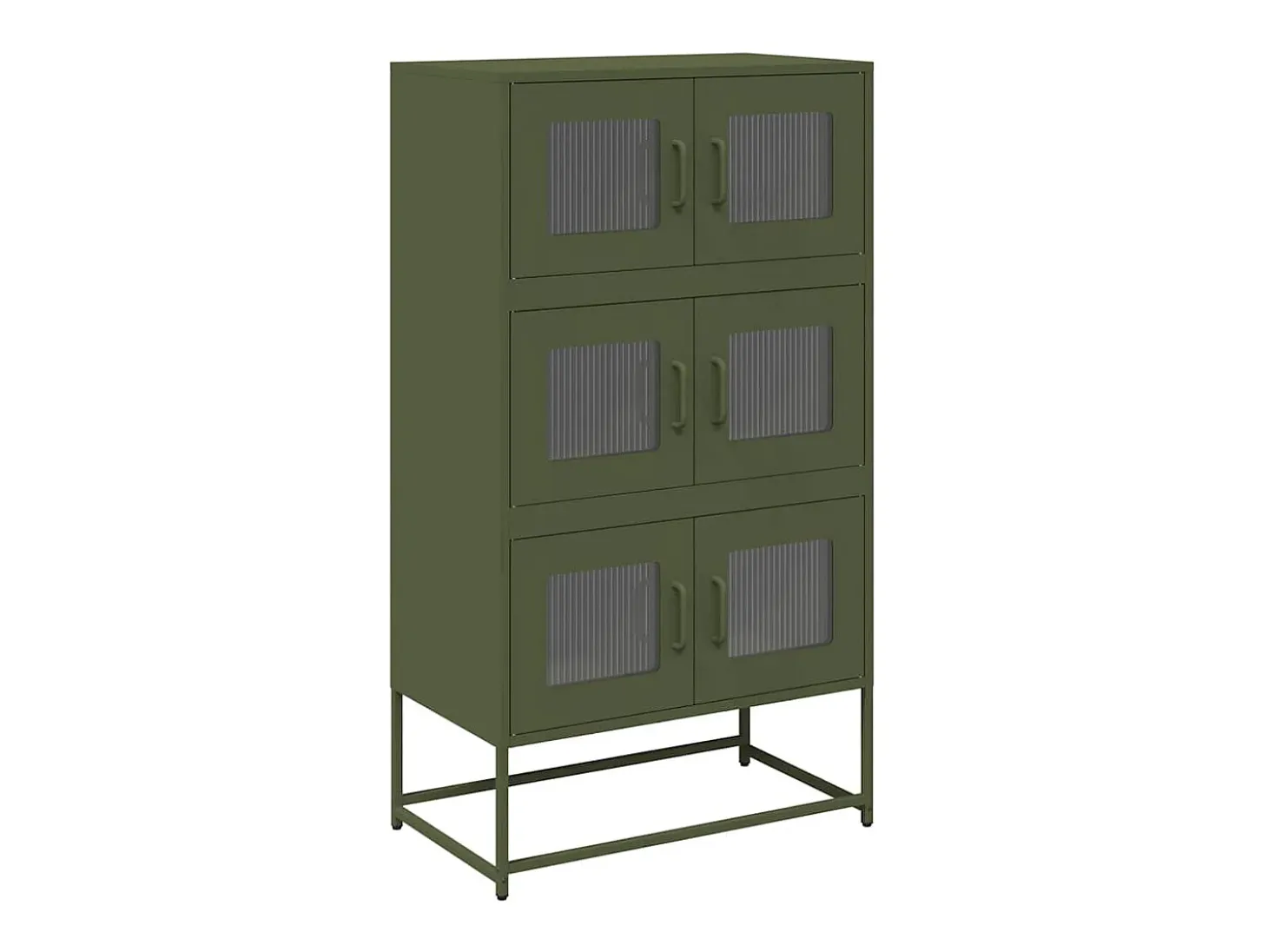Aparador de acero verde oliva 68x39x123 cm