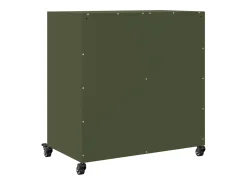 Aparador de acero verde oliva 68x39x72 cm