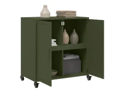 Aparador de acero verde oliva 68x39x72 cm