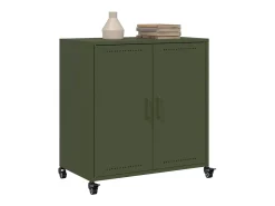 Aparador de acero verde oliva 68x39x72 cm