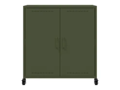 Aparador de acero verde oliva 68x39x72 cm