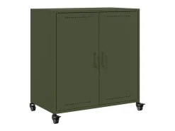 Aparador de acero verde oliva 68x39x72 cm