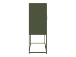 Aparador de acero verde oliva 68x39x107 cm