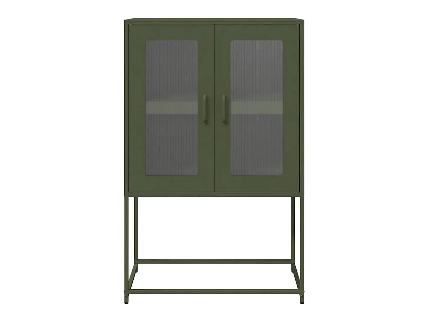 Aparador de acero verde oliva 68x39x107 cm