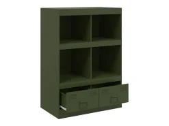 Aparador de acero verde oliva 67x39x95 cm