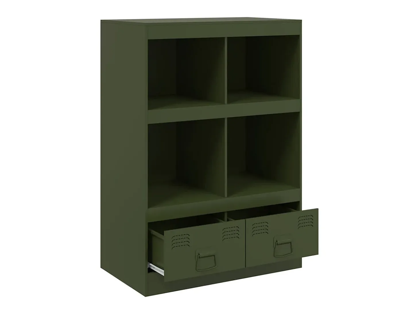 Aparador de acero verde oliva 67x39x95 cm