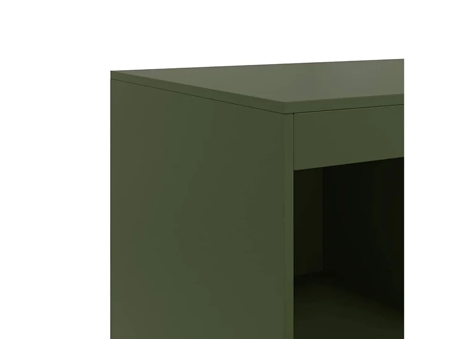 Aparador de acero verde oliva 67x39x95 cm