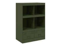 Aparador de acero verde oliva 67x39x95 cm